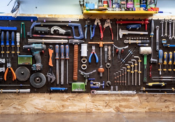 Plumbing tools and equipment ready for service